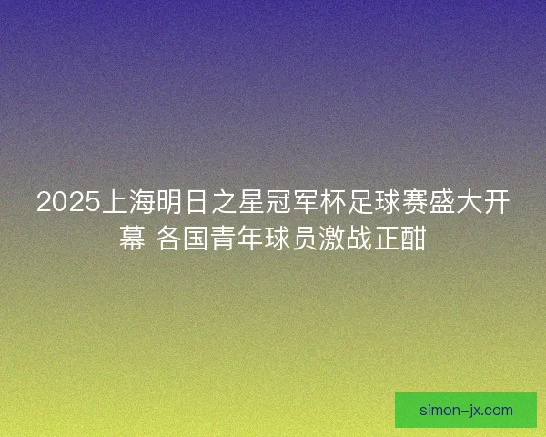 2025上海明日之星冠军杯足球赛盛大开幕 各国青年球员激战正酣